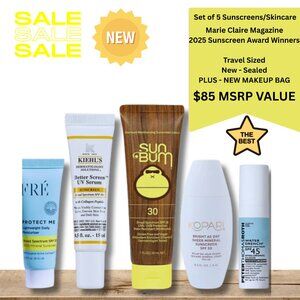 LOT OF 5 Award Winning SUNSCREEN Skincare Moisturizers Travel Size NEW $69 MSRP